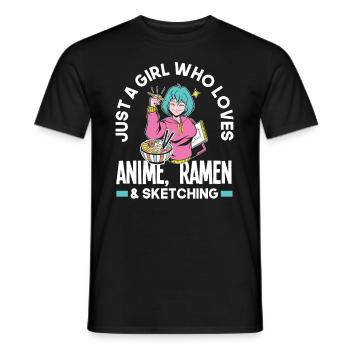 Funny Anime Gift - Men's T-Shirt - black - Front - AI Model Male 178 light (178cm)