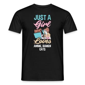 Funny Anime Gift - Men's T-Shirt - black - Front - AI Model Male 178 light (178cm)