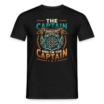 I am the captain I am always right - Men's T-Shirt - black - Front - AI Model Male 178 light (178cm)