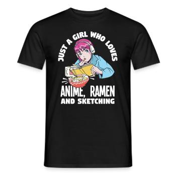 Funny Anime Gift - Men's T-Shirt - black - Front - AI Model Male 178 light (178cm)