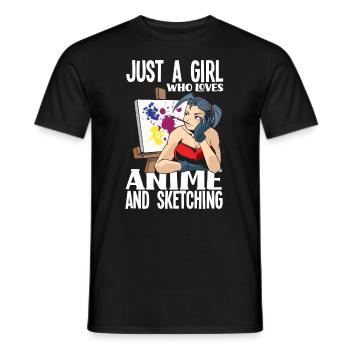 Funny Anime Gift - Men's T-Shirt - black - Front - AI Model Male 178 light (178cm)