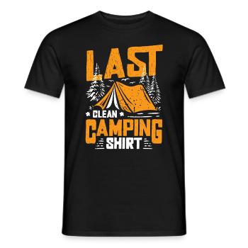 Drôle de câpre, dernier camping propre. - T-shirt homme - noir - Devant - AI Model Male 178 light (178cm)