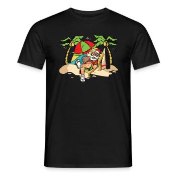 Christmas In Juli, Party, Surfen, Santa Hawaiian - Männer T-Shirt - Schwarz - Vorne - AI Model Male 178 light (178cm)