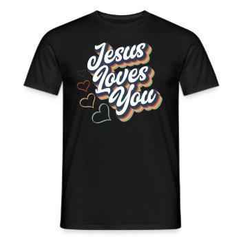 Jesus Christ Christ Religion Religious - Men's T-Shirt - black - Front - AI Model Male 178 light (178cm)