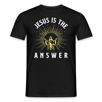 Jesus Christ Christ Religion Religious - Men's T-Shirt - black - Front - AI Model Male 178 light (178cm)