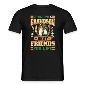 Opa und Enkel, Beste Freunde fürs Leben. - Männer T-Shirt - Schwarz - Vorne - AI Model Male 178 light (178cm)