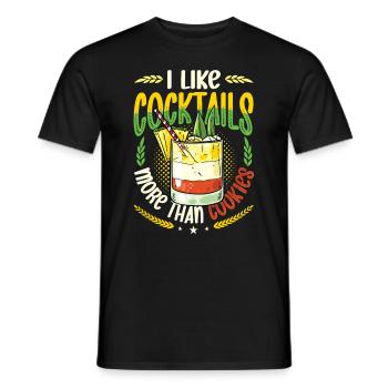 Like Cocktails More Than Cookies Christmas In July - Men's T-Shirt - black - Front - AI Model Male 178 light (178cm)