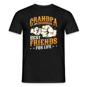Opa und Enkel, Beste Freunde fürs Leben. - Männer T-Shirt - Schwarz - Vorne - AI Model Male 178 light (178cm)