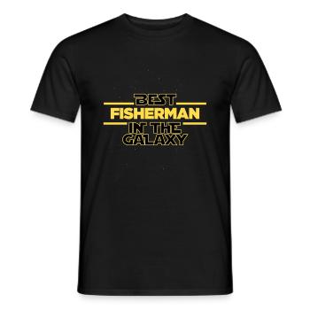Best fisherman in the galaxy Fishing - Men's T-Shirt - black - Front - AI Model Male 178 light (178cm)