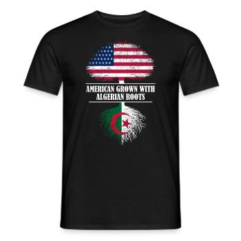 American Grown with algerian Roots flag - Männer T-Shirt - Schwarz - Vorne - AI Model Male 178 light (178cm)