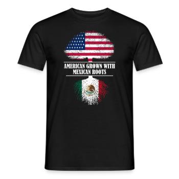 American grown with Mexican roots Mexico - Männer T-Shirt - Schwarz - Vorne - AI Model Male 178 light (178cm)