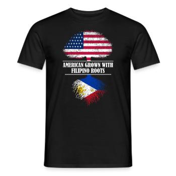American grown with filipino roots Philippines - Men's T-Shirt - black - Front - AI Model Male 178 light (178cm)