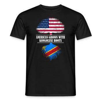 American grown with kongolese roots Congo - Männer T-Shirt - Schwarz - Vorne - AI Model Male 178 light (178cm)