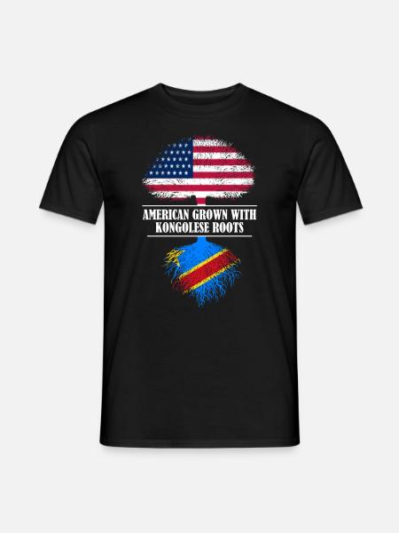 Américain cultivé avec des racines kongolese Congo - T-shirt homme - noir