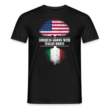 Américain cultivé avec des racines italiennes Italie - T-shirt homme - noir - Devant - AI Model Male 178 light (178cm)