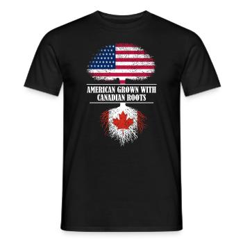 American grown with canadian roots Canada - Men's T-Shirt - black - Front - AI Model Male 178 light (178cm)
