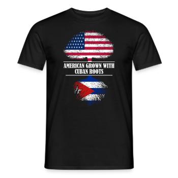 American grown with Cuban roots flag - Männer T-Shirt - Schwarz - Vorne - AI Model Male 178 light (178cm)