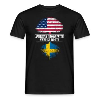 Américain cultivé avec des racines suédoises Suède - T-shirt homme - noir - Devant - AI Model Male 178 light (178cm)
