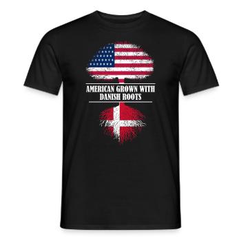 American grown with Danish roots Denmark - Men's T-Shirt - black - Front - AI Model Male 178 light (178cm)