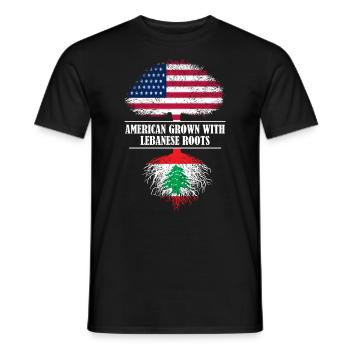 American grown with Lebanese roots Lebanon - Männer T-Shirt - Schwarz - Vorne - AI Model Male 178 light (178cm)