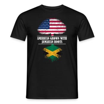 American grown with Jamaican roots flag - Männer T-Shirt - Schwarz - Vorne - AI Model Male 178 light (178cm)