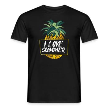 Ananas I Love Summer - Männer T-Shirt - Schwarz - Vorne - AI Model Male 178 light (178cm)