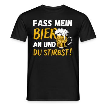 Fass mein Bier an und du stirbst! Lustige Layla - Männer T-Shirt - Schwarz - Vorne - AI Model Male 178 light (178cm)
