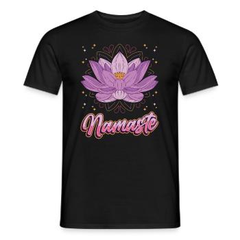 Yoga Meditation Lotus Flower Namaste - Men's T-Shirt - black - Front - AI Model Male 178 light (178cm)