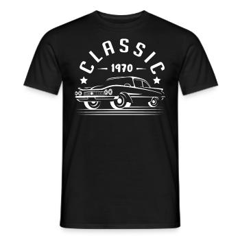 Klassisch 1970. - Männer T-Shirt - Schwarz - Vorne - AI Model Male 178 light (178cm)