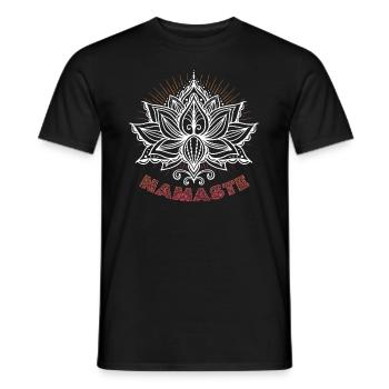 Yoga Meditation Lotus Flower Namaste Yoga - Men's T-Shirt - black - Front - AI Model Male 178 light (178cm)