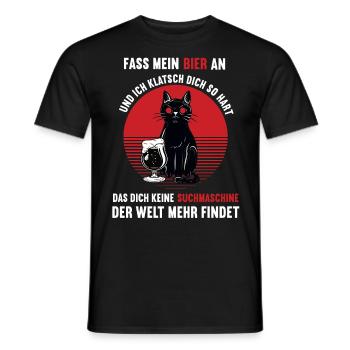 Fass mein Bier an Katze Katzen Katzenliebhaber - Männer T-Shirt - Schwarz - Vorne - AI Model Male 178 light (178cm)