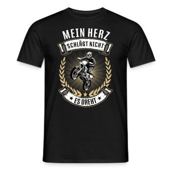 Mein Herz Schlägt nicht es Dreht Motocross Cross - Männer T-Shirt - Schwarz - Vorne - AI Model Male 178 light (178cm)