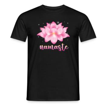 Yoga Meditation Lotus Flower Namaste Yoga - Men's T-Shirt - black - Front - AI Model Male 178 light (178cm)