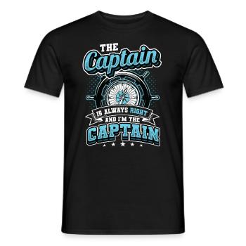 I am the captain I am always right - Men's T-Shirt - black - Front - AI Model Male 178 light (178cm)
