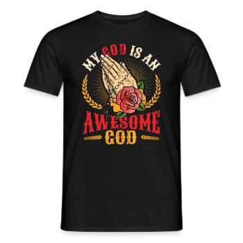 My God is a great God. - Men's T-Shirt - black - Front - AI Model Male 178 light (178cm)