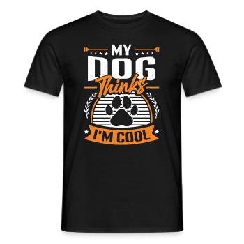 Mon chien pense que je suis cool - T-shirt homme - noir - Devant - AI Model Male 178 light (178cm)