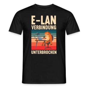 E Lan Verbindung Faultier Faultierliebhaber sloth - Männer T-Shirt - Schwarz - Vorne - AI Model Male 178 light (178cm)