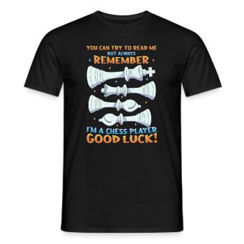 Try to read me, chess player - Men's T-Shirt - black - Front - AI Model Male 178 light (178cm)