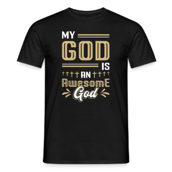 My God is a great God. - Men's T-Shirt - black - Front - AI Model Male 178 light (178cm)