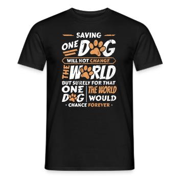 Saving One Dogs World Animal Rescue, dog house. - Men's T-Shirt - black - Front - AI Model Male 178 light (178cm)