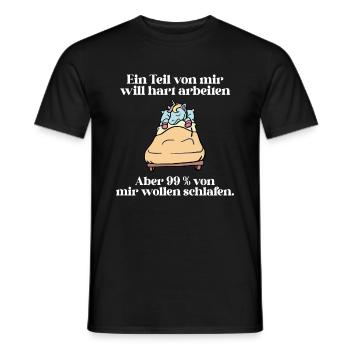 Ein part von mir möchte hart arbeiten - Männer T-Shirt - Schwarz - Vorne - AI Model Male 178 light (178cm)