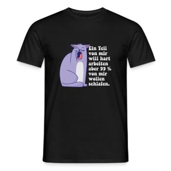 Ein part von mir möchte hart arbeiten - Männer T-Shirt - Schwarz - Vorne - AI Model Male 178 light (178cm)