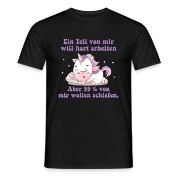 Ein part von mir möchte hart arbeiten - Männer T-Shirt - Schwarz - Vorne - AI Model Male 178 light (178cm)