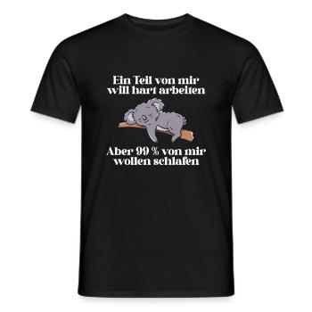 Ein part von mir möchte hart arbeiten - Männer T-Shirt - Schwarz - Vorne - AI Model Male 178 light (178cm)