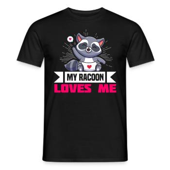 Mein Waschbär Liebt Mich Süß Geschenk - Männer T-Shirt - Schwarz - Vorne - AI Model Male 178 light (178cm)