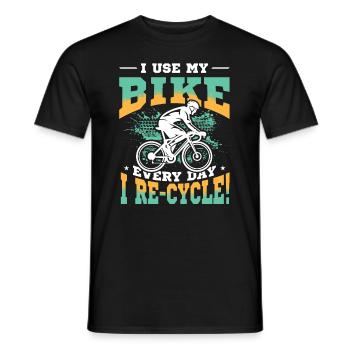 J’utilise mon vélo tous les jours où je fais du vélo, du vélo. - T-shirt homme - noir - Devant - AI Model Male 178 light (178cm)