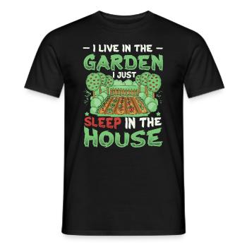 Je vis dans l’amoureux du jardin, le jardinage. - T-shirt homme - noir - Devant - AI Model Male 178 light (178cm)