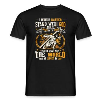 Stand with God, Christian religion. - Men's T-Shirt - black - Front - AI Model Male 178 light (178cm)