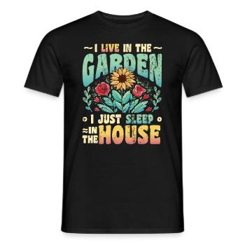 Je vis dans l’amoureux du jardin, le jardinage. - T-shirt homme - noir - Devant - AI Model Male 178 light (178cm)