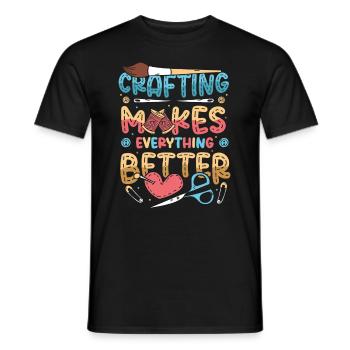Basteln macht alles besser, Bastler - Männer T-Shirt - Schwarz - Vorne - AI Model Male 178 light (178cm)